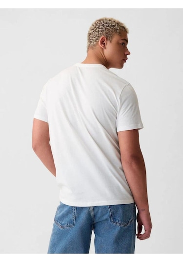 Everyday Soft Gap Logo Erkek T-shirt Beyaz-6058 Beyaz
