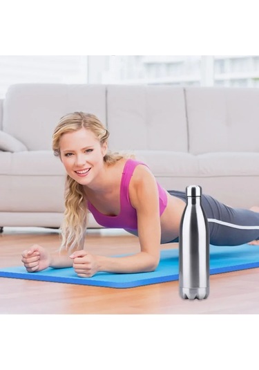 500ml Çift Duvar Paslanmaz Çelik Su Şişesi Termos Şişe Sıcak Ve Soğuk Tutun Yalıtımlı Vakum Şişesi Spor Turuncu Diğer