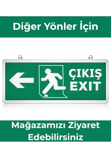 Şarjlı Led Acil Çıkış Armatürü Exit Tabelalı Elektrik Kesintisinde Otomatik Devreye Giren