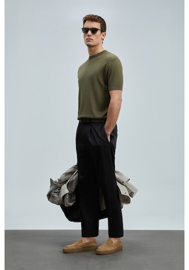 Lufian Spear Erkek Pamuklu Kazak Yeşil Yeşil 111090097100600 Yeşil