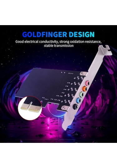 Mufunye Pcı-e Dahili Ses Kartı Cmı8738, 5.1 Ses Kanalı, 6 Kanal Surround Çıkışı, Masaüstü Bilgisayarlar İçin