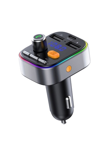 Sones T48c Araç Bluetooth 5.0 Fm Verici Kiti Tip-c 5v 2.4a Araç Şarj Cihazı İle Çift Usb