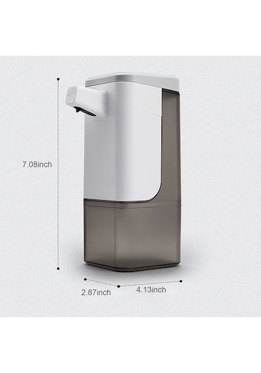 Vkemall Beyaz Kare Otomatik Enjeksiyon Sabun Dağıtıcı, Duvar Veya Masa Üstü Kurulum, 600ml, 3 Seviye Ayarlanabilir, Led Gösterge, Pır Sensör, Elle Ulaşmadan Pil Yok, Duvar Braketi Hediye Beyaz