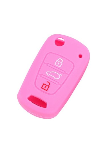 Pembe Silikon Araba Anahtarı Durum Uzaktan Kapak Çevirin Çanta Koruyucu Tutucu Hyundai Uyumlu I30 I35
