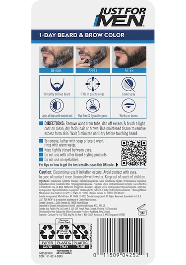 Just For Men 1 Günlük Geçici Sakal ve Kaş Boyası 9 ML 0.1 Orta Kahverengi