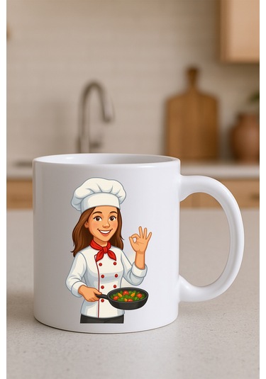 Meslek Baskılı Kupa Kadın Asçı