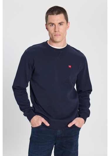 Regular Fit Normal Kesim Bisiklet Yaka Lacivert Sweatshirt W242726410 Navy