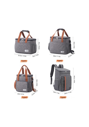 Dianziye Alüminyum Folyolu İzolasyonlu Piknik Soğutma Çantası - Gri Renk, Taşınabilir Boyut Çok Renkli