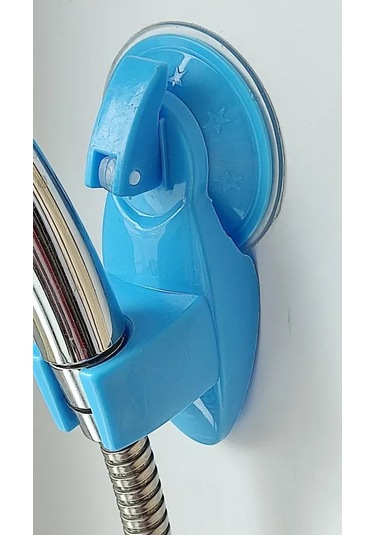 Gajeena Mavi Plastik Duş Başlığı Tutucusu, Sürekli/geçici Kullanım, Süction Cup İle Kurulum, Yükseklik Ve Açı Ayarlı, Modern Tarz Mavi