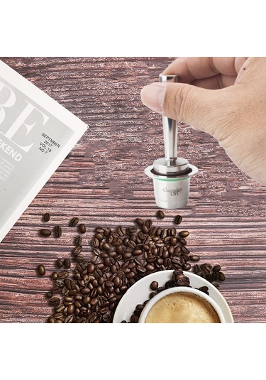 Mufunye Nespresso Uyumlu Paslanmaz Çelik Yeniden Doldurulabilir Kahve Kapsülü, Scishare Makineler İçin