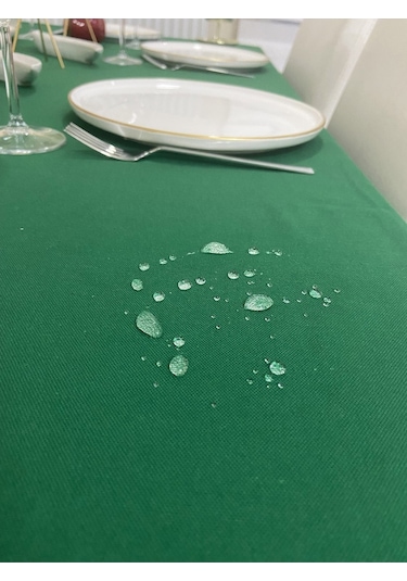 Sıvı Geçirmez Dertsiz Masa Örtüsü Koyu Yeşil 25 Parça