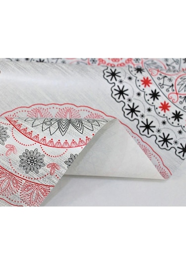 Elyaf Astarlı Silinebilir Pvc Muşamba Masa Örtüsü Osmanlı - 06-e5-kırmızı