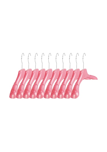 Çocuk PEMBE Elbise Mont Askısı 10 Adet Paketli 30 Cm Çocuk Askı Pembe