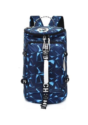 Büyük Kapasiteli Omuz Seyahat Spor Çantası Mavi - Gri