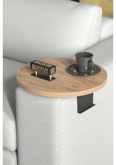 Goldfalez Ayarlanabilir Dekoratif Modern Yan Sehpa Tepsi Atlantik Çam