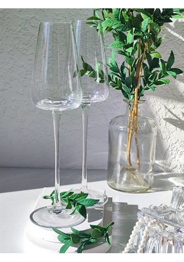 Glass Concept Şarap Ve Şampanya İçin İnce Ayaklı Uzun Kadehler 2 Adet 211606399 Beyaz