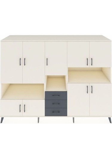 Kronos Dolap 13 Raflı 3 Çekmeceli 9 Kapaklı 220x59x163 Aytaşı-ayt Aytaşı-aytaşı/antrasit