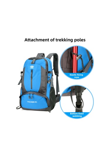 Jeehugo 50l Dağcılık Sirt Çantası - Su Geçirmez Nylon, Çok Bölmeli, Ağırlığı 0.76kg, Spor Ve Seyahat İçin Mavi Yeşil