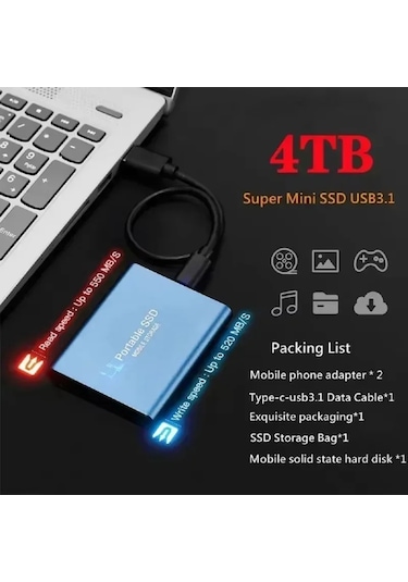 Yeni Taşınabilir Ssd 256 Tb Yüksek Hızlı Harici Sabit Disk 1 Tb Sabit Disk Usb Black 2tb Diğer