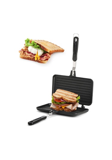 Sandviç Makinesi, Saplı Yapışmaz Izgara Tavası, Alüminyum Flip Tava İç Mekan Dış Mekan Kahvaltısı