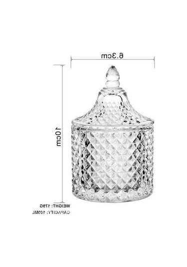 Novahub Avrupa Kabartma Cam Şeker Kahve Saklama Kavanoz, Bardak, 100-200ml, Şeffaf Renk Şeffaf