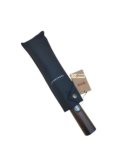 Ahşap Saplı , Tam Otomatik Şemsiye , Orijinal Çıtçıtlı Kılıflı - Siyah Genel