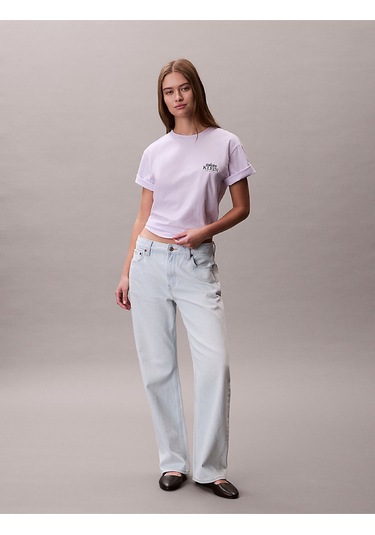 Calvin Klein Bayan T Shirt Lv047f801g 3oq Lila Lila