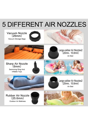 Lemestar Beyaz Çok Fonksiyonlu Mini Hava Pompa - Enflasyon + Vakumlama + Aydınlatma, Taşınabilir Dış Mekan İçin Abs Malzeme 8w Güç