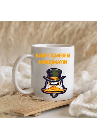 Kahve İçmeden Konuşmayın Tasarımlı Kupa Bardak Renk