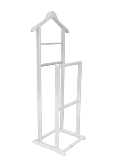Nyn Ahşap Dilsiz Uşak Beyaz Renk Ikili Ayaklı Askı Beyaz
