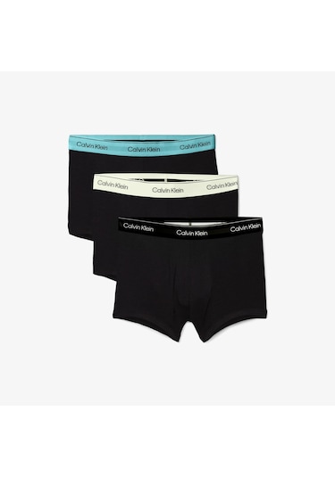 Calvin Klein Trunk 3^lü Erkek Siyah Renkli Bantlı Boxer 026 Lv00nb4392 Siyah