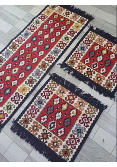 Oto Koltuk Üstü Kilim 45x50 50x130cm 3'lü Set