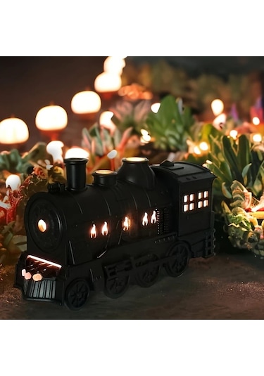 Honeybeeshop Siyah Usb Mini Tren Tasarımı Yağ Difüzörü 2 Işık Soğuk Buhar Çift Püskürtme Modu Ev Ofis