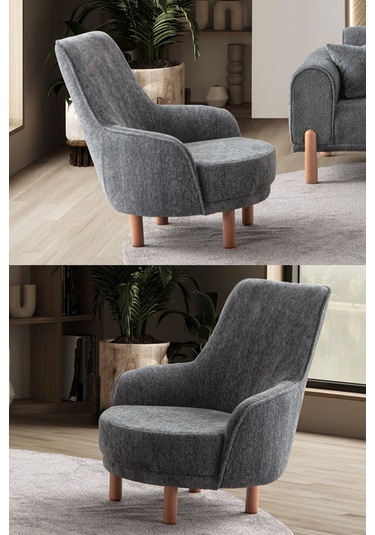 Armoni Berjer Antrasit Tekli Koltuk Antrasit