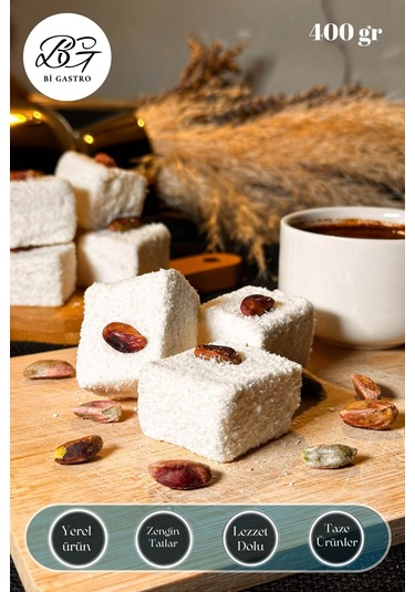 Sütlü Fıstıklı Çifte Kavrulmuş Sultan Lokum - Türk Lokumu - 400 Gr