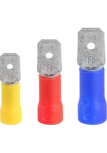 Faston Erkek Terminal Ebat0,8x6,35 Kablo Kesiti 1,5-2,5mm 50 Adet