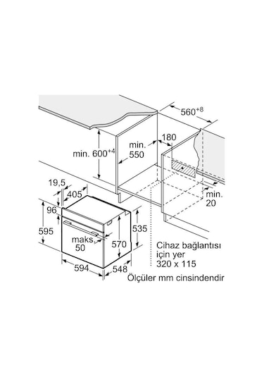 Profilo FXSA344G 76 LT Buhar Destekli Ankastre Fırın