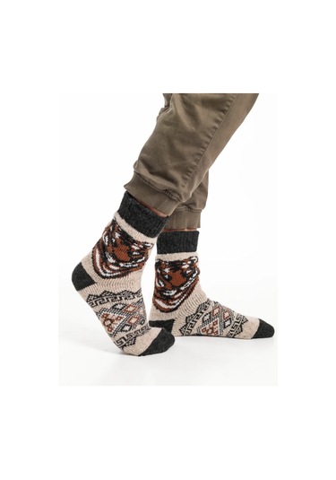 Nezıma Erkek Örgü Yün Çoraplar 249313925 Kahverengi