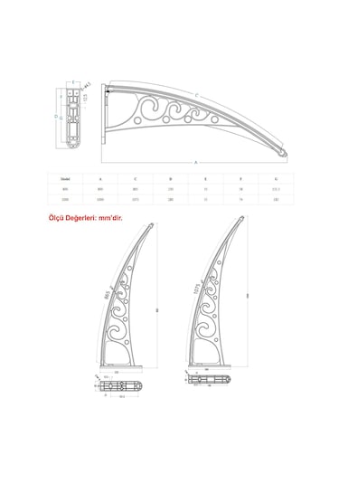 Yapısan Plastik Ayak 6Mm Levhalı Pratik Sundurma 100X100 Cm Gri