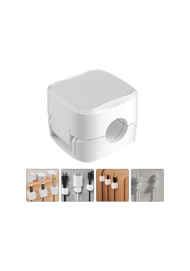 Willowhaven Türkçe Ofis Masaüstü Kablo Organizatörü - 12 Adet Beyaz Manyetik Kabloluk Toplayıcı