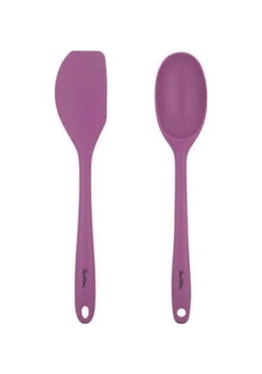 Tantitoni Vişne Renkli Silikon Büyük Kaşik Ve Spatula Seti Vişne