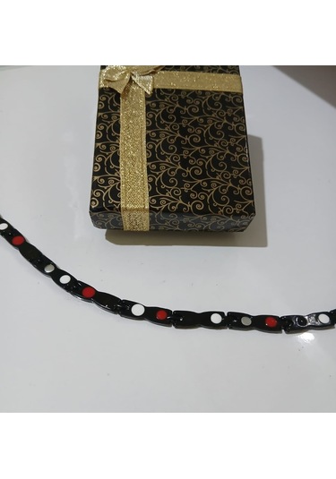 Argelon Black Erkek Gümüş Bileklik 925 Mıknatıslı Gümüş Bileklik Özel Tasarım Luxery Bileklik Gümüş  - Siyah