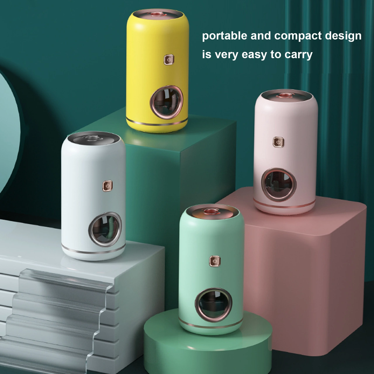 Moveevo 45ml Usb Portatif Aromaterapi Dağıtıcı, 8 Saat Süreli Sessiz Ev/araç Kullanıma Uygun, Yeşil