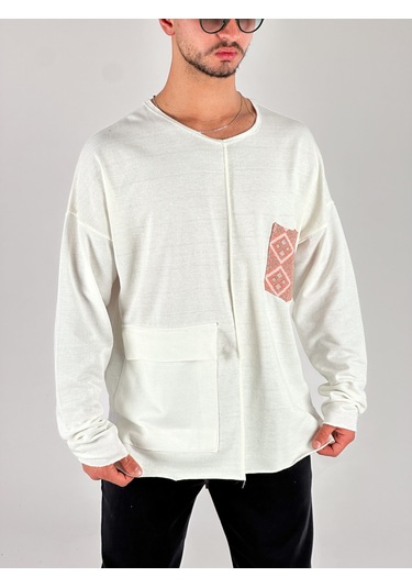 Turuncu Cep Detaylı Tasarım Sweatshirt Coc1075 Çok Renkli