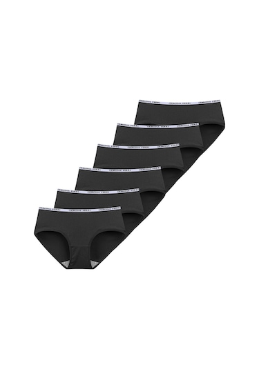 Likralı 6'lı Kutu Premium Günlük Kullanıma Uygun Bato Külot Amelıa G-008 E Siyah