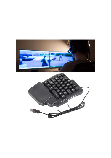 Xindoker K13 Tek El Oyun Klavyesi, 35 Tuşlu Usb Kablolu, 3 Renkli Arka Işık, Su Geçirmez, Dürtme Dirençli, Bilgisayar Ve Mobil Oyunlar İçin