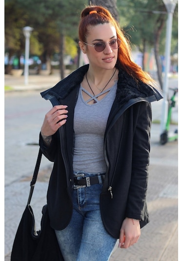 Barbora Günlük Kışlık Kaşmir Yaka Kadın Kaban bttr821