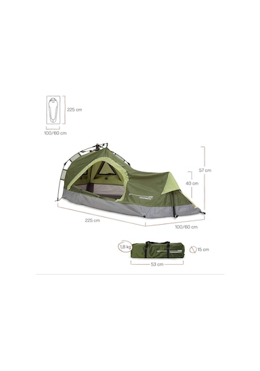 Where Tomorrow Dreieck Otomatik Çadır-yeşil Yeşil