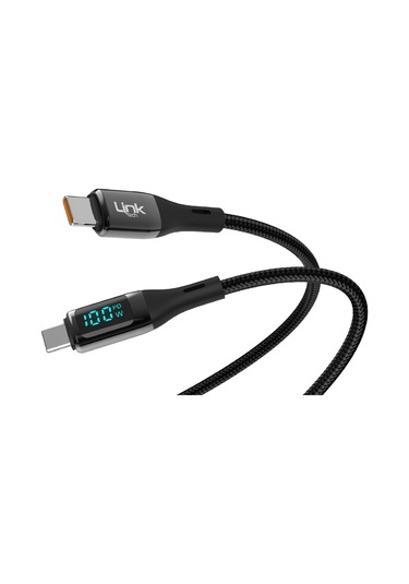 LinkTech K680 Dijital Göstergeli Type-C - Type-C 100W Data ve Şarj Kablosu 1mt