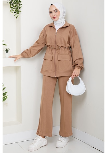 Kapak Cepli Oysho İkili Takım 1652 - Vizon Vizon